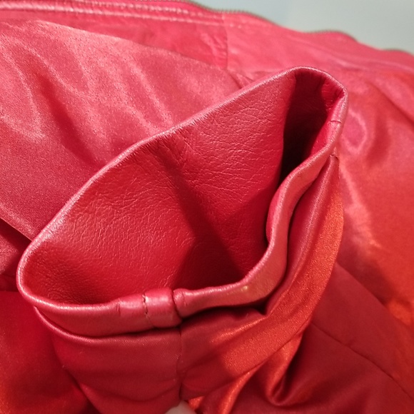 Danier size medium leather jacket rich red womens NEW appears never worn. - Picture 15 of 16